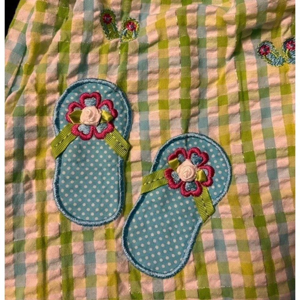 Youngland size 3T sundress with embroidered flip flops